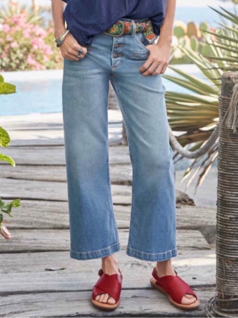 DRIFTWOOD Charlee Wide-Leg Crop Jeans